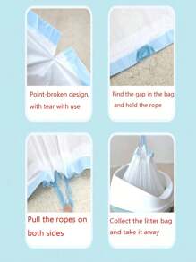 一次性猫砂袋、无尘宽松垃圾袋、抽绳便携式猫砂盆袋、加厚猫砂盆内衬袋 - 白色 - 查看 5