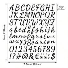 1 pieza Conjunto de letras y números de vinilo, pegatina de alfabeto cursivo autoadhesiva, calcomanía de letras y números DIY script para decorar despensa, oficina, buzón, cocina, letreros, ventana, puerta, hogar, gorra de graduación