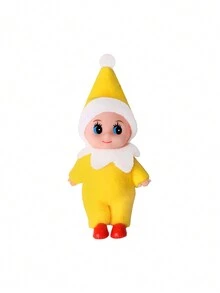 圣诞娃娃架子保姆小雕像，PVC 和毛毡面料娃娃，派对装饰迷你礼物 - 彩色 - 查看 6