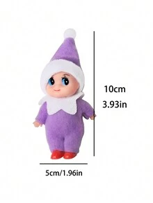 圣诞娃娃架子保姆小雕像，PVC 和毛毡面料娃娃，派对装饰迷你礼物 - 彩色 - 查看 4