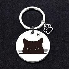 1件猫咪爱好者礼物 - 有趣的万圣节黑猫钥匙扣，适合猫爸、猫妈和其他猫咪爱好者，时尚别致，适合万圣节、圣诞节、生日、周年纪念日、新年礼物、汽车装饰、包包挂件，卡通可爱哥特风格，Y2K时尚 - 銀色 - 查看 4