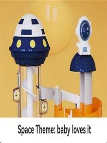 Juego de Set de Pista de Carreras, Estacionamiento y Garaje Educativo para Niños (Colores Aleatorios para el Coche, Piezas de Carretera y Pegatinas) - Multicolor - Ver 6