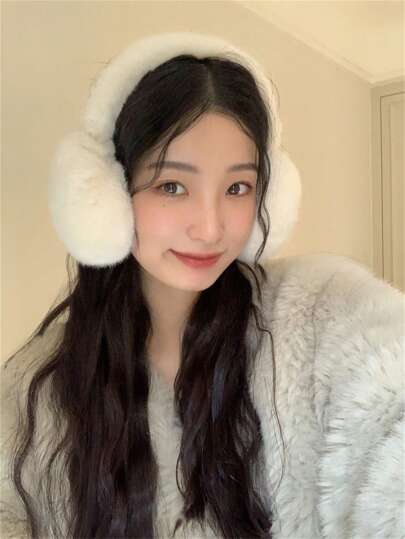 Sweet And Lovely Winter Warm Ear Cushions, Foldable Plush Ear Bags, Antifreeze Ear Cushions