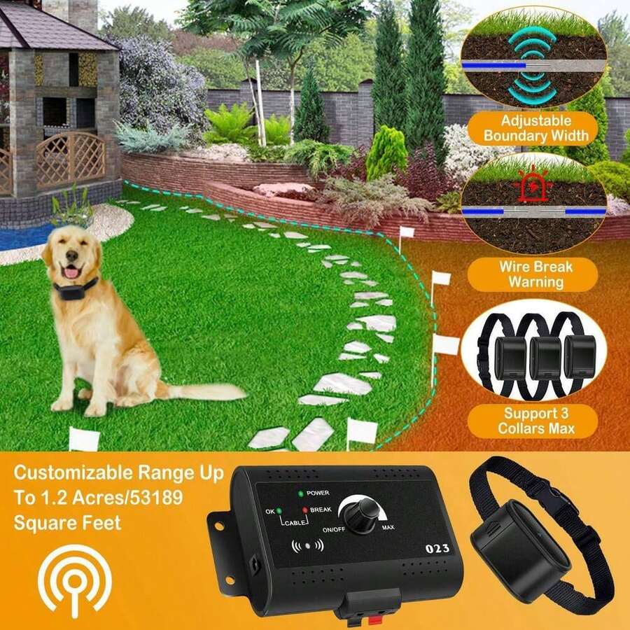 Wireless Electric Dog Fence Containment System Waterproof Shock Collar