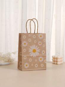 6/10 chiếc Túi quà Daisy, Túi đựng quà tặng tiệc Túi giấy Kraft in, Túi đựng bánh mì nướng Túi đựng đồ mang đi Túi mua sắm - Nhiều màu - Xem 3