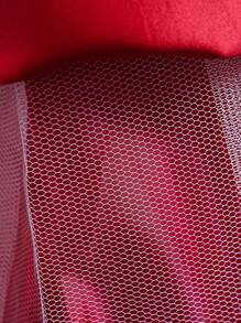 女童長款刺繡婚紗公主禮服，花童裙，適用婚禮、生日、晚宴、節日、主持、鋼琴表演、正式場合 - 紅色 - 查看 9