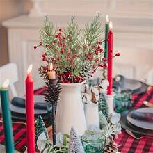 21 cành thông và tuyết tùng nhân tạo - Cây xanh nhựa đa năng thích hợp làm vòng hoa tự làm, trang trí nhà theo mùa và sân vườn ngoài trời, lý tưởng để trang trí Giáng sinh - màu xanh lá - Xem 7