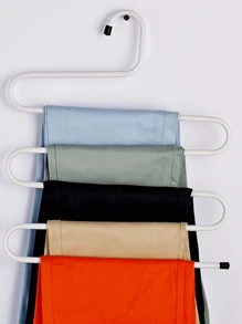 1pc Multi-Tier Trouser Rack, 5-Layers Multi-Functional Clothes Pants Organizer Rack For Wardrobe Organizer, Home Bathroom Towel Storage Hanger, Sorting And Drying Unit, Closet Organizers And Storage, Bedroom Accessories,Spring,Minimalist,Summer Tops - View 7