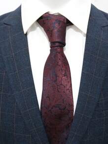 1 件花卉轻质商务休闲时尚涤纶领带，适合所有季节男士领带