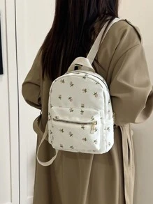 Minimalistyczny, niszowy, swobodny, wielofunkcyjny mini plecak dla kobiet - Biały - Zobacz 9