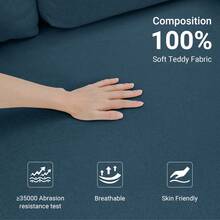 Teddy Velvet Sofa Modern Couch Love Seat Settee Room Apartment Office Couch - 51吋藍色 - 查看 3