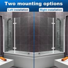 Jiubiaz Faltbare Duschtrennwand für die Badewanne, aus 6mm NANO Leicht zu reinigendem Glas, 2-teilig, faltbar, 100*140CM, Silber, Badezimmer Dekoration, Sommer, Schulbeginn