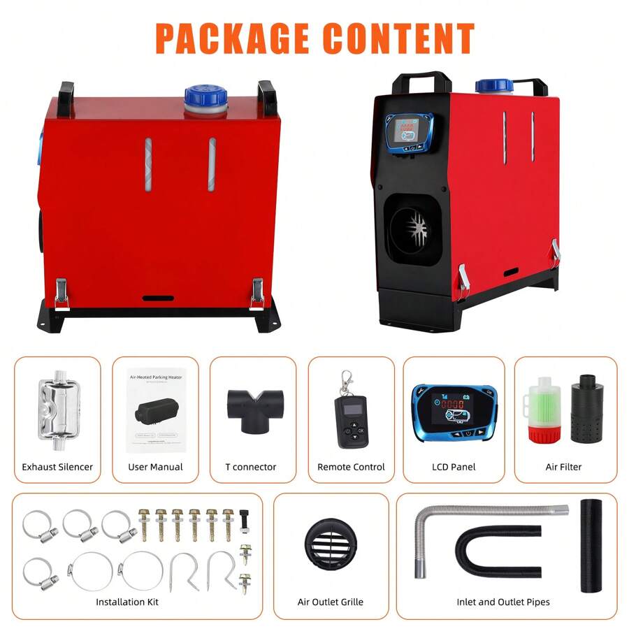 Chauffage Auxiliaire Camion 12V/24V - 1000W Acier Inoxydable, 4 Sorties Air - Dégivrage/Désembuage