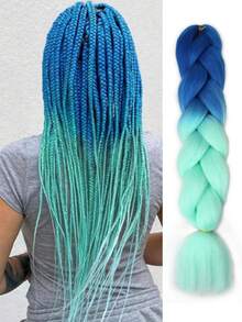 1 包大型编织发 24 英寸，适合女士和儿童日常度假和角色扮演编织佩戴蓝色白色粉色黑色橙色蓝色棕色勃艮第灰色绿色多色时尚合成头发钩针接发实用灵巧高温头发适合圣诞节、新年、狂欢节、音乐节 - 彩色 - 查看 14