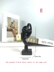 1 件树脂思想者面具 - 抽象个性化客厅装饰 | 男士房间装饰 | 咖啡桌和搁板装饰 | 斯多葛主义灵感 | 沉默是金的最佳礼物 - 彩色 - 查看 6