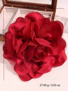 20 厘米夸张复古优雅双层雪纺面料花朵胸针，晚礼服、西装、主持人礼服装饰配件衣服包饰学校办公室配件衬衫夹克首饰圣诞节万圣节衣服别针有趣可爱的教师礼物