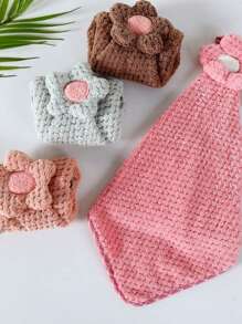 1 bucată prosop de spălat cu model floral de culoare aleatorie, prosop de mână drăguț flanelet absorbant apă pentru bucătărie, baie - Multicolor - Vizualizare 6