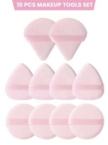 5/10/15/20/25 件化妆工具套装包括：1 个三角形粉扑 + 2 个水滴粉扑 + 2 个圆形粉扑 - 粉色 - 查看 12