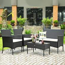 Outdoor Table & Chair Sets - White - View 4