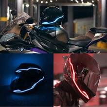 2pcs LED Helmet Light EL Light Multi Mode Motorcycle Bike Night Riding Helmet Light Bar Motorbike Helmet Accessories - Một cỡ - Xem 10