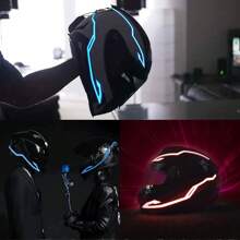 2pcs LED Helmet Light EL Light Multi Mode Motorcycle Bike Night Riding Helmet Light Bar Motorbike Helmet Accessories - Một cỡ - Xem 9