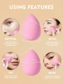 1pc Makeup Sponge, 20pcs Makeup Brush Set Including Face Brush, Eye Brush, Eyebrow Brush, Foundation Brush, Blush Brush, Mixing Brush, Concealer Brush, Lip Brush, Detail Brush, Nose Contour Brush, Eyeliner Brush, Powder Brush, Nail Brush, Face Mask Brush, Clay Mask Brush, Highlighter Pencil, 1 Headband + 2 Wristbands, 1 Makeup Brush Cleaning Bowl, 3 Makeup Sponges, 3 Mini Makeup Sponges, 3 Round Powder Puffs, 3 Triangle Powder Puffs,Giveaways,Professional Makeup Brushes,Complete Makeup Set - Multicolor - View 7