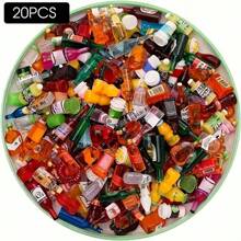 10/20/30pcs 3D Simulation Drink Can Bottle DIY Accessories Miniature Fake Food Handicraft Decor Charms, Random Style Assorted Resin Soda Can Bottle Craft Supplies