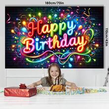 1 cái Banner treo tường trang trí cảnh tiệc sinh nhật vui vẻ, áp phích sinh nhật đầy màu sắc cho không khí lễ hội - màu sắc - Xem 5