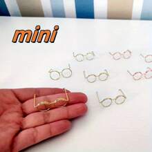 10 件装超值装铁娃娃眼镜+珊瑚绒管道清洁器，金色和黑色，工艺微型眼镜配件 - 彩色 - 查看 7