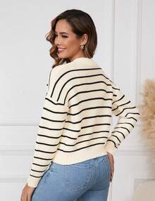 Womens Causal Cardigan Sweater - 杏色 - 查看 6