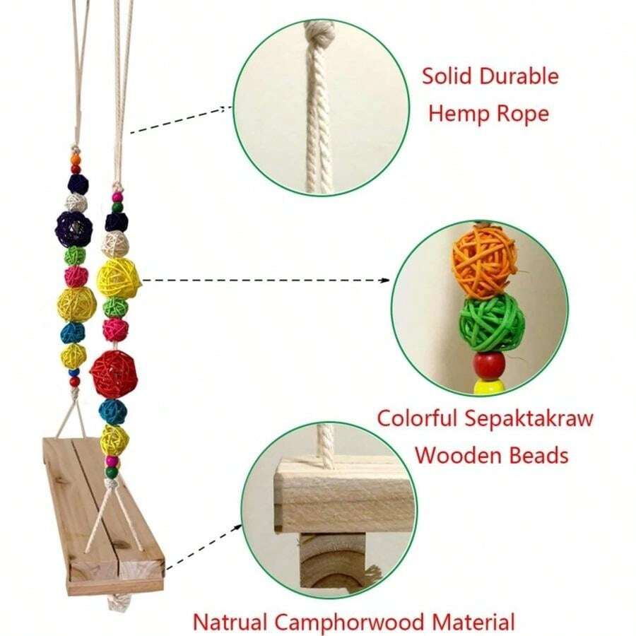 Large Parrot Swing Stand, Colorful Bird Toy Swing Platform For Chicken