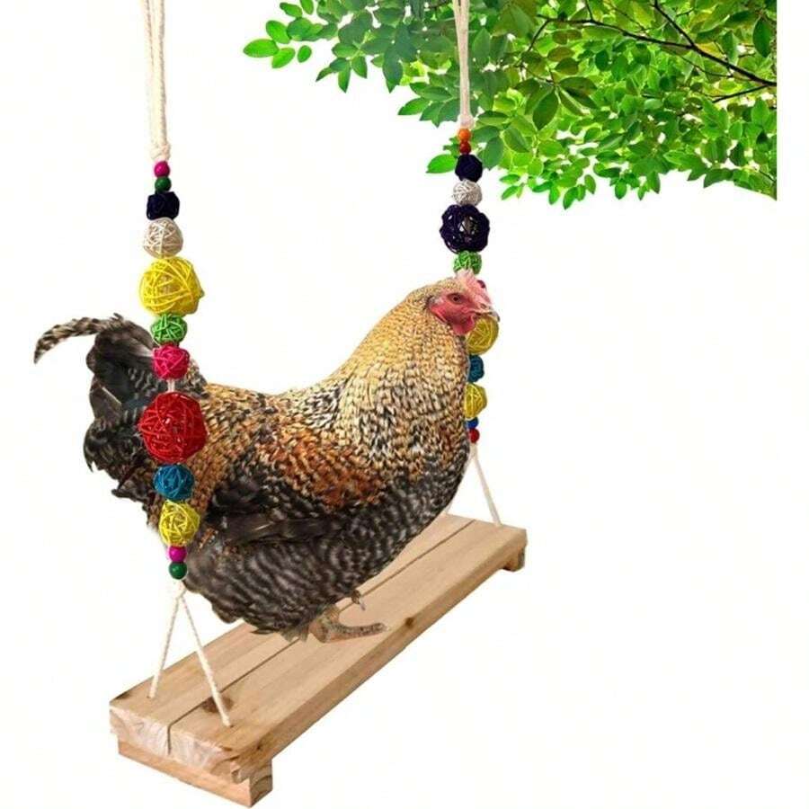Large Parrot Swing Stand, Colorful Bird Toy Swing Platform For Chicken