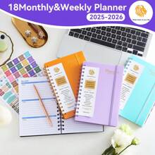2025 日记计划笔记本 - 每日、每月、每周视图 - 带标签、弹性笔环和内袋的 A5/A4 办公室约会笔记本 - 2025 年 1 月至 12 月的成人英文日历笔记本,带来时间表、新记事本、圣诞节和新年礼物。 - 彩色 - 查看 11