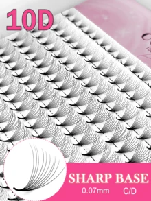 CoMango 300Fans C/D 0.07mm Quạt tạo khối làm sẵn 10D Đế nhọn Thân giữa Lông mi giả Mink - Nhiều màu - Xem 1