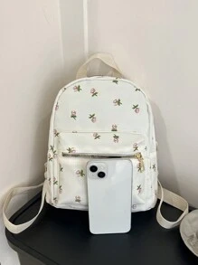 Minimalistyczny, niszowy, swobodny, wielofunkcyjny mini plecak dla kobiet - Biały - Zobacz 3