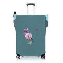 行李箱罩旅行箱罩适用于 18 至 32 英寸行李箱保护套男女户外度假旅行必备配件涤纶行李箱弹力防尘罩时尚首字母姓名 A 至 Z 字母印花 - 藍-圖案 1 - 查看 50