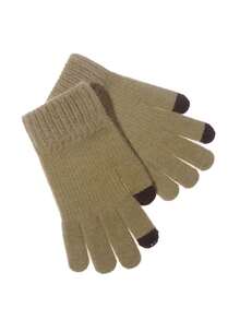 1 双秋冬手套女士男士寒冷天气，女士男士保暖羊毛针织手套，带保暖新雪丽内衬，全指触屏手套防滑骑行滑雪驾驶滑雪手套，暖手器，雪地手套， - 彩色 - 查看 4