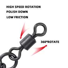 30 chiếc khóa xoay bằng thép không gỉ chắc chắn, kẹp nối câu cá bền, thích hợp cho câu cá mồi và câu cá chép - màu đen - Xem 6