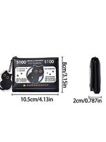 招财猫钱包可装学生证校园卡银行卡驾驶证和身份证（韩版）真皮招财猫钱包韩国学生餐卡校园卡银行卡驾驶证圣诞节礼物礼物感恩节Y2K复古 - 黑色 - 查看 9