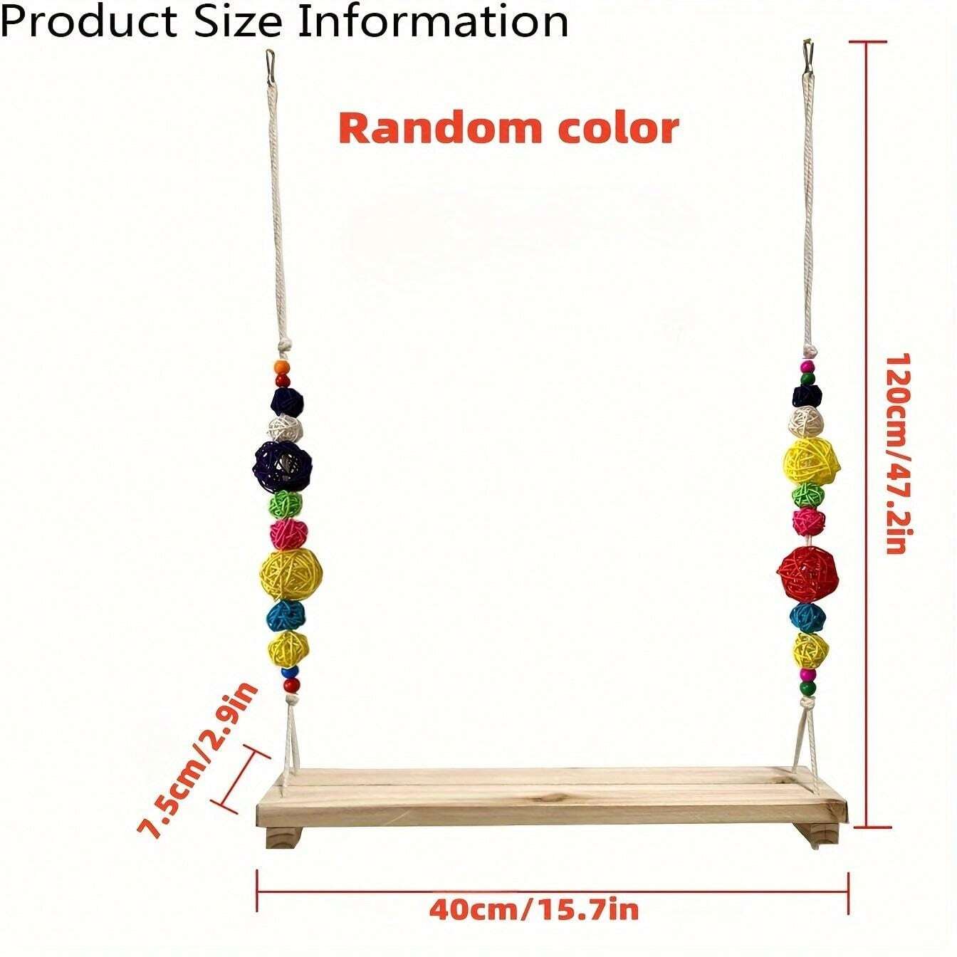 Large Parrot Swing Stand, Colorful Bird Toy Swing Platform For Chicken