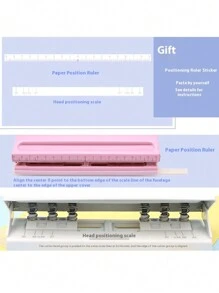 1个可调节6孔A7打孔器 - 活页会计用纸打孔器，适用于办公室和学生文具