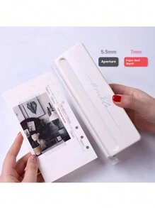 1个可调节6孔A7打孔器 - 活页会计用纸打孔器，适用于办公室和学生文具