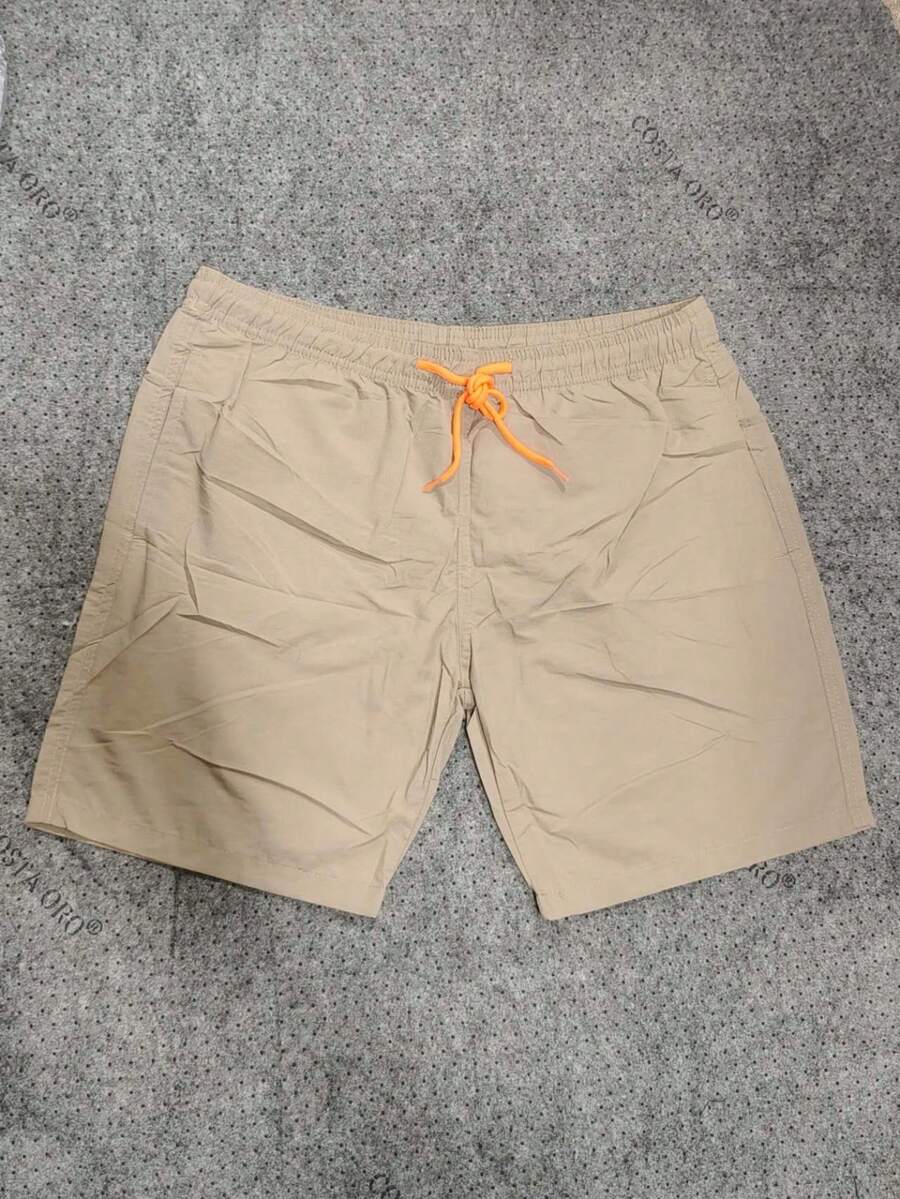 Imported Tactel Bermuda Beach Shorts Men's Quick-Drying Swimming Trunks Summer Swimming Trunks - Màu be - Xem 1