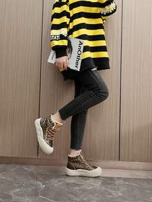 新款女士户外鞋，豹纹印花，保暖内衬，厚实柔软舒适防滑，时尚百搭 - 卡棕 - 查看 7