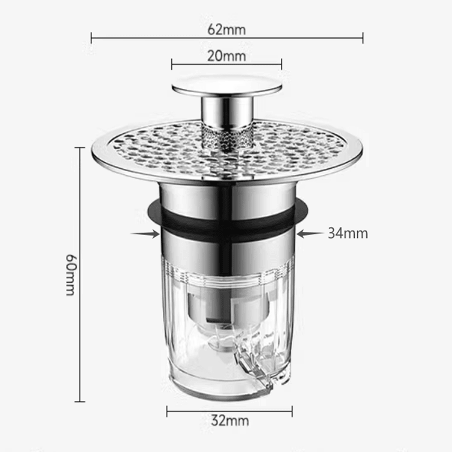 AntiClogging & AntiOdor PressType Sink Drain Stopper, Suitable For