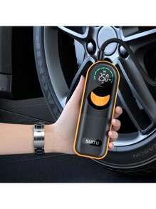 SUITU Portable Car Air Compressor, Cordless Handheld Pump With Digital Pressure Gauge And Auto Fill-Stop Function, Multi-Functional Car Inflator, Electric Air Pump, Multiple Inflator Accessories For Car Tires, Bicycles, Motorcycles And Balloons, Orange Christmas Gift - Orange Color - View 9