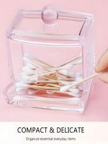 1 件透明清洁棉签收纳盒，带盖子和垫架，浴室储物盒，适用于工艺品用品 - 彩色 - 查看 7