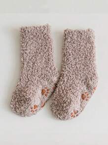 1 Pair Coral Fleece Thick Non-Slip Floor Socks For Babies, Toddler Crew Socks For Indoor Wear, Autumn/Winter - Multicolor - View 17