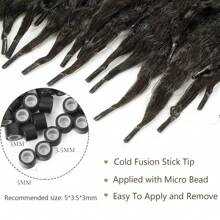 I Tips 接发 真人发质 卷曲直发 1B 自然黑 20 英寸预粘合 Itip 接发 - Natural Black - 查看 11