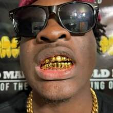 THATBOY Bộ 2 miếng/set mạ vàng 18K phong cách Hip Hop, 8 miếng mạ đồng cho răng trên và 8 miếng mạ đồng cho răng dưới, đính đá Zirconia tổng hợp - Phụ kiện nha khoa thời trang unisex - Nhiều màu - Xem 3